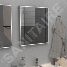 Nimco Miroirs - Miroir avec éclairage LED, 60x60 cm, touches tactiles, noir ZPC 13066VX-90