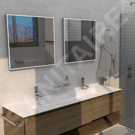 Nimco Miroirs - Miroir avec éclairage LED, 60x60 cm, touches tactiles, noir ZPC 13066VX-90