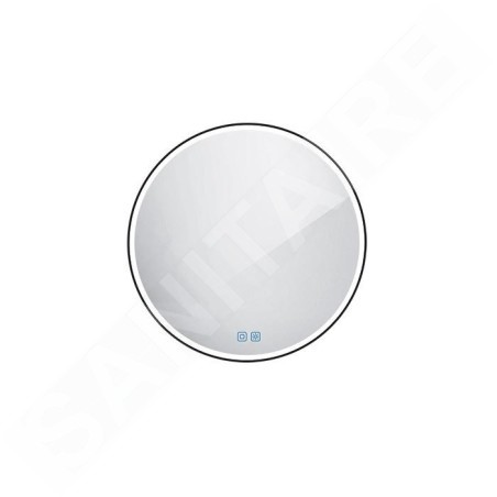 Nimco Miroirs - Miroir avec éclairage LED, diamètre 60 cm, touches tactiles, noir ZPC 28000RVX-90