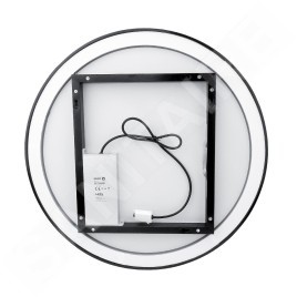 Nimco Miroirs - Miroir avec éclairage LED, diamètre 60 cm, touches tactiles, noir ZPC 28000RVX-90