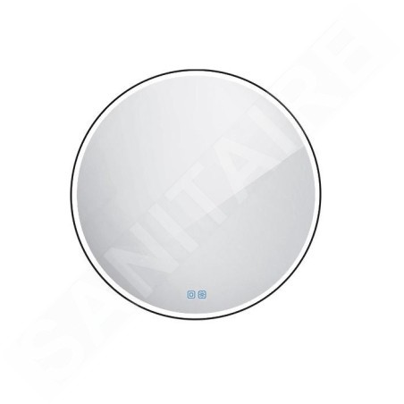 Nimco Miroirs - Miroir avec éclairage LED, diamètre 80 cm, touches tactiles, noir ZPC 28002RVX-90