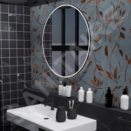 Nimco Miroirs - Miroir avec éclairage LED, diamètre 80 cm, touches tactiles, noir ZPC 28002RVX-90