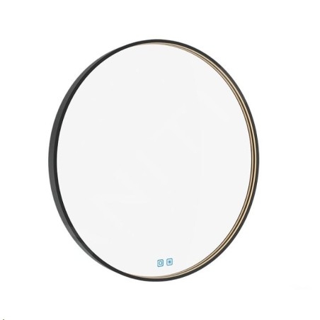 Nimco Miroirs - Miroir avec éclairage LED, diamètre 60 cm, touches tactiles, noir ZPC 31000RVX-90