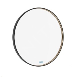 Nimco Miroirs - Miroir avec éclairage LED, diamètre 70 cm, touches tactiles, noir ZPC 31001RVX-90