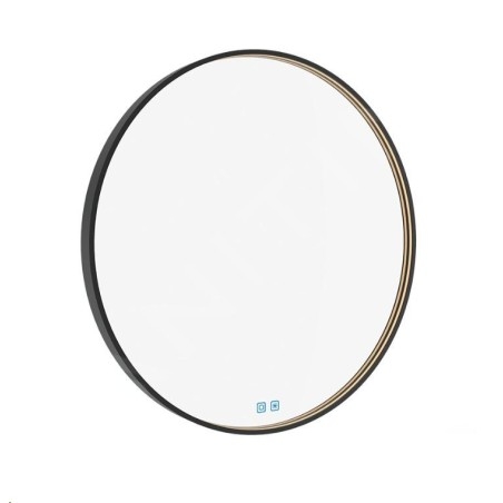 Nimco Miroirs - Miroir avec éclairage LED, diamètre 70 cm, touches tactiles, noir ZPC 31001RVX-90