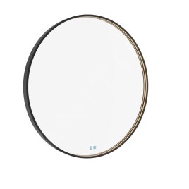 Nimco Miroirs - Miroir avec éclairage LED, diamètre 100 cm, touches tactiles, noir ZPC 31004RVX-90