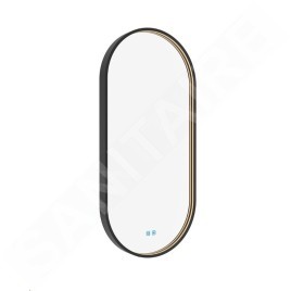 Nimco Miroirs - Miroir avec éclairage LED, 45x90 cm, touches tactiles, noir ZPC 32003LVX-90