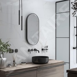Nimco Miroirs - Miroir avec éclairage LED, 45x90 cm, touches tactiles, noir ZPC 32003LVX-90