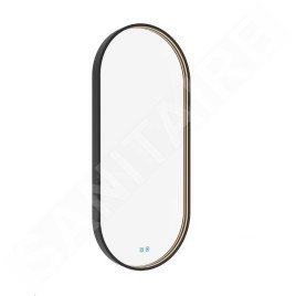 Nimco Miroirs - Miroir avec éclairage LED, 50x100 cm, touches tactiles, noir ZPC 32004LVX-90