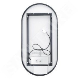 Nimco Miroirs - Miroir avec éclairage LED, 50x100 cm, touches tactiles, noir ZPC 32004LVX-90