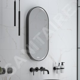 Nimco Miroirs - Miroir avec éclairage LED, 50x100 cm, touches tactiles, noir ZPC 32004LVX-90