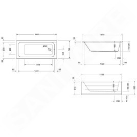 Duravit D-Code - Baignoire 1600x700 mm, blanc alpin 700096000000000