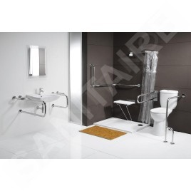 Sapho Équipement de salle de bain - Support de main courante, longueur 776 mm, droite, inox XH536