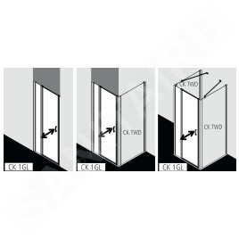 Kermi CADA XS - Porte de douche 1GL, 120x200 cm, gauche, argent brillant/verre transparent CK1GL12020VPK