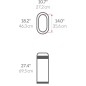 Simplehuman Poubelles - La poubelle ouverte 50 l, inox brossé CW1467