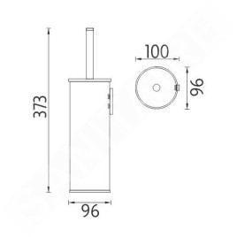 Nimco Unix - Brosse de toilette avec support, acier inoxydable brossé UNM 13094E-10