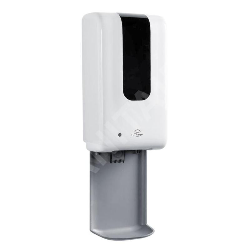 Nimco Programme d'hygiène - Distributeur de gel désinfectant ou de savon sans contact avec bac de récupération, blanc/gris HPU Nimco Programme d'hygiène - Distributeur de gel désinfectant ou de savon sans contact avec bac de récupération, blanc/gris HPU