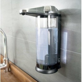 Compactor Clever - Distributeur de savon liquide sans contact, 510 ml, plastique noir/chrome RAN6026