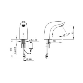 Hansa Electra - Mitigeur de lavabo électronique, Bluetooth, chrome 64402219