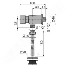Alcadrain Toilet accessoires - Rinceur d'urine à pression, chromé ATS001