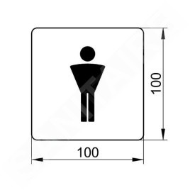 Keuco Plan - Pictogramme WC hommes, acier inoxydable 14967070000