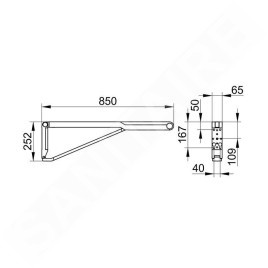 Keuco Axess - Barre de maintien 85 cm, pliable, noire 35003370837