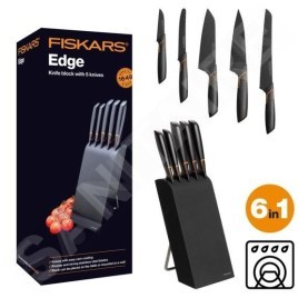 FISKARS Équipement de cuisine - Bloc de couteaux, 5 pièces, noir 1003099