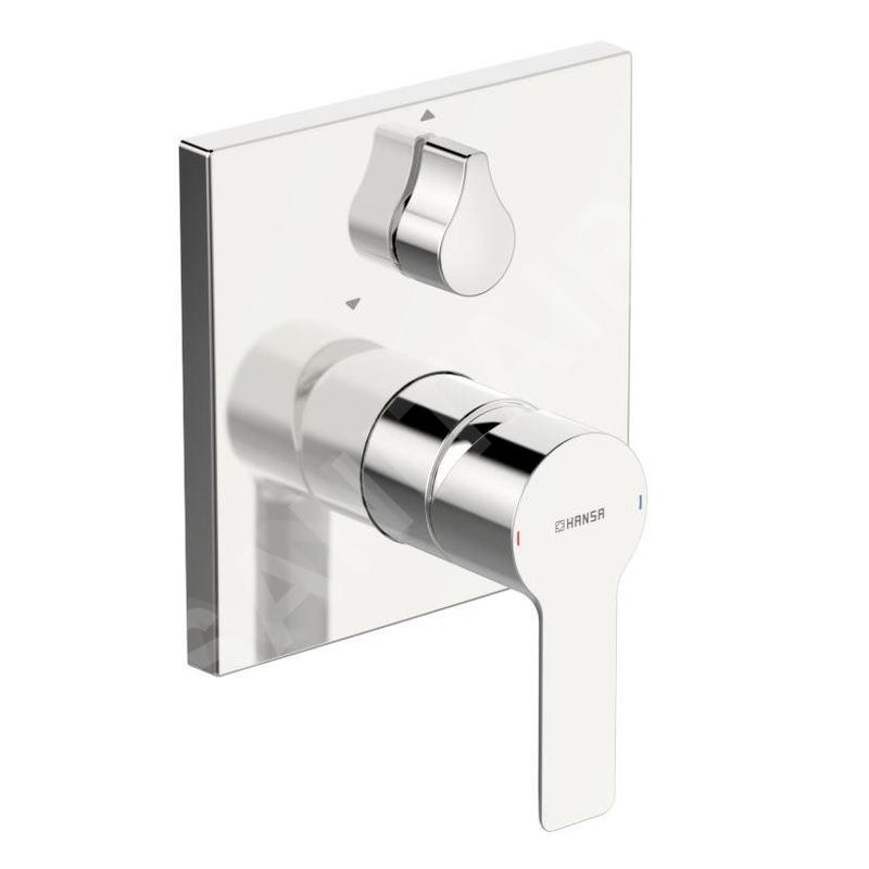 Hansa Ligna - Mitigeur de baignoire encastré, avec inverseur pour 2 sorties, chrome 83853513
