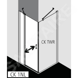 Kermi CADA XS - Porte de douche 1NL, 100x200 cm, gauche, argent brillant/verre transparent CK1NL10020VPK