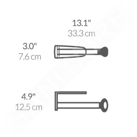 Simplehuman Accessoires de cuisine - Porte-torchon mural, 333 mm inox brossé KT1024
