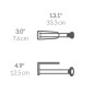 Simplehuman Accessoires de cuisine - Porte-torchon mural, 333 mm inox brossé KT1024