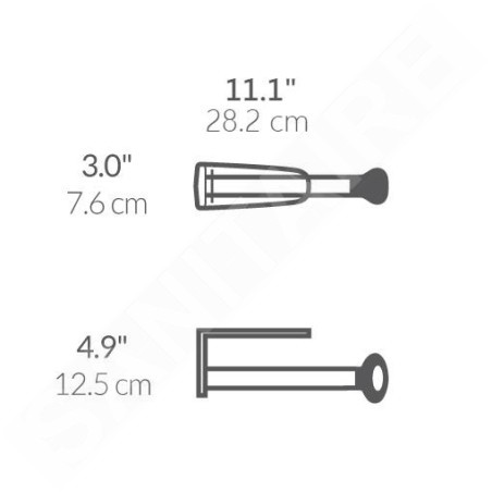 Simplehuman Accessoires de cuisine - Porte-torchon mural, 282 mm inox brossé KT1086