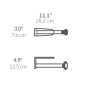 Simplehuman Accessoires de cuisine - Porte-torchon mural, 282 mm inox brossé KT1086