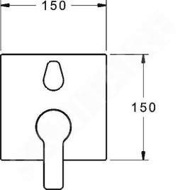 Hansa Ligna - Mitigeur de baignoire encastré, avec inverseur pour 2 sorties, chrome 83853513