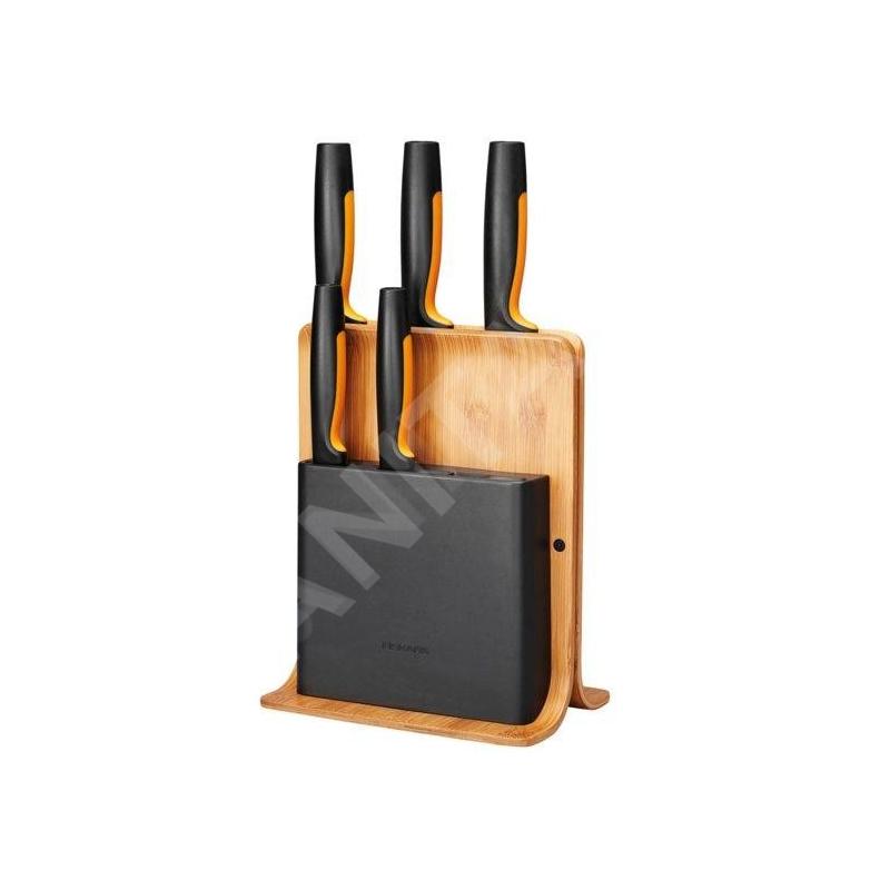 FISKARS Équipement de cuisine - Bloc de couteaux, 5 pièces, bambou 1057552 FISKARS Équipement de cuisine - Bloc de couteaux, 5 pièces, bambou 1057552