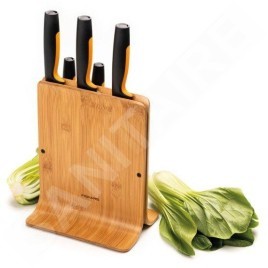FISKARS Équipement de cuisine - Bloc de couteaux, 5 pièces, bambou 1057552