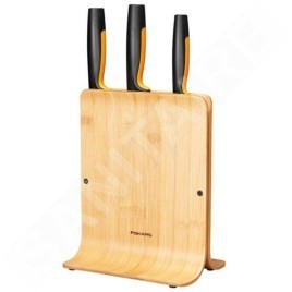 FISKARS Équipement de cuisine - Bloc de couteaux, 3 pièces, bambou 1057553