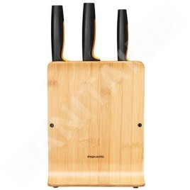 FISKARS Équipement de cuisine - Bloc de couteaux, 3 pièces, bambou 1057553