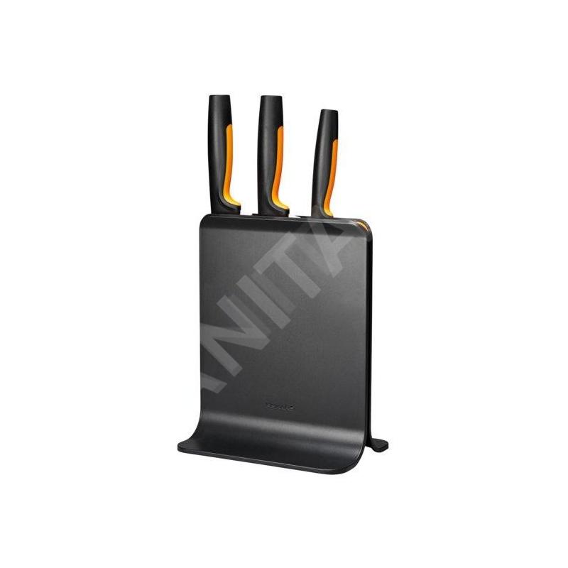 FISKARS Équipement de cuisine - Bloc de couteaux, 3 pièces, noir/plastique 1057555
