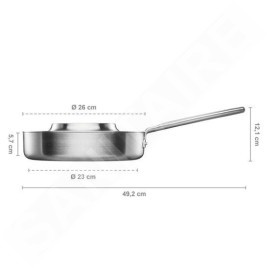 FISKARS Équipement de cuisine - Sauteuse avec couvercle, diamètre 26 cm 1067634
