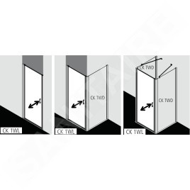 Kermi CADA XS - Porte de douche 1WL, 85x200 cm, gauche, argent brillant/verre transparent CK1WL08520VPK