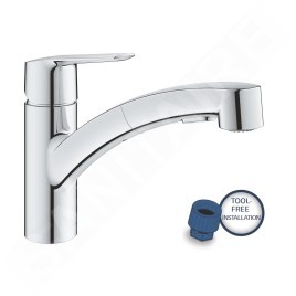 Grohe QuickFix Start - Mitigeur d'évier avec douchette extractible, chrome 30531001