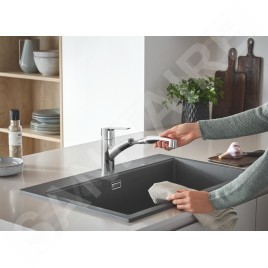 Grohe QuickFix Start - Mitigeur d'évier avec douchette extractible, chrome 30531001