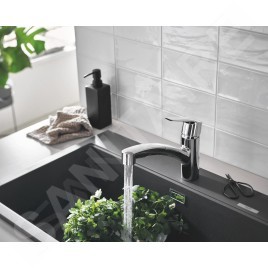 Grohe QuickFix Start - Mitigeur d'évier avec douchette extractible, chrome 30531001