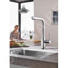 Grohe Essence - Mitigeur d’évier avec douchette extractible, chrome 30270000