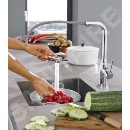 Grohe Essence - Mitigeur d’évier avec douchette extractible, chrome 30270000
