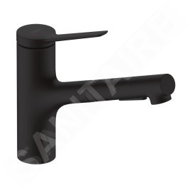 Hansgrohe Zesis M33 - Mitigeur d'évier 150, avec douchette extractible, noir mat 74800670