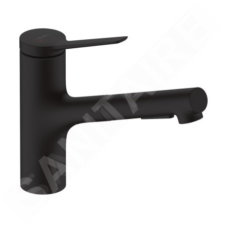 Hansgrohe Zesis M33 - Mitigeur d'évier 150, avec douchette extractible, noir mat 74800670