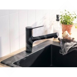 Hansgrohe Zesis M33 - Mitigeur d'évier 150, avec douchette extractible, noir mat 74800670