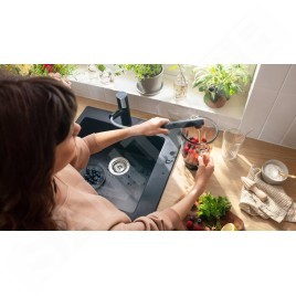 Hansgrohe Zesis M33 - Mitigeur d'évier 150, avec douchette extractible, noir mat 74800670